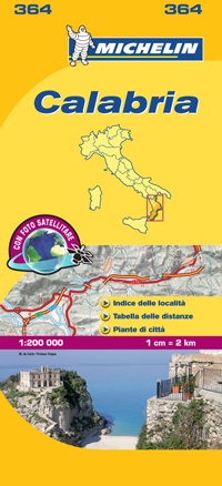 364 Calabria | Michelin  wegenkaart, autokaart 1:200.000 9782067127265  Michelin Michelin Italië 1:200.000  Landkaarten en wegenkaarten Calabrië & Basilicata