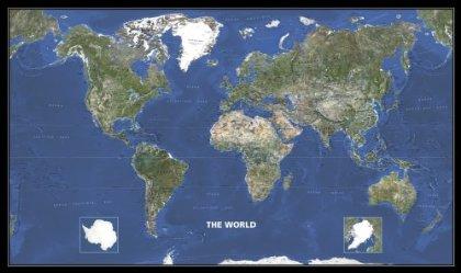 World seen from space 1:28.500.000 9782067127579  Michelin   Wandkaarten Wereld als geheel