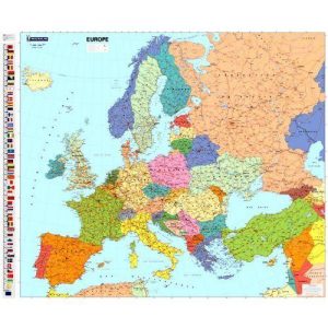 Europa 1:4.000.000, plano, geplastificeerd 9782067142916  Michelin   Wandkaarten Europa