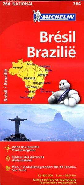 Michelin wegenkaart 764  Brazilië 1:3.850.000 9782067173491  Michelin   Landkaarten en wegenkaarten Brazilië