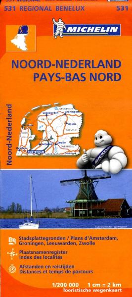 531 Nederland Noord - Michelin | wegenkaart, autokaart 1:200.000 9782067183360  Michelin   Landkaarten en wegenkaarten Nederland, Noord Nederland
