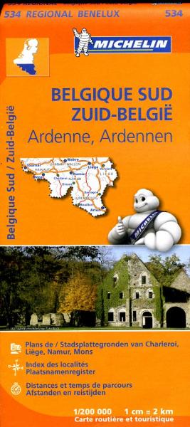 534  Belgie, Zuid-  (met Luxemburg) | Michelin  wegenkaart, autokaart 1:200.000 9782067183483  Michelin   Landkaarten en wegenkaarten België & Luxemburg