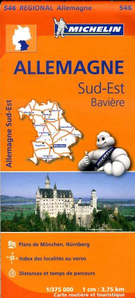 546 Bayern 1:375.000 wegenkaart Beieren 9782067183674  Michelin Mich. Region. Krtn. Dtsl.  Landkaarten en wegenkaarten Beieren