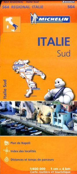 564 Zuid-Italie | Michelin  wegenkaart, autokaart 1:400.000 9782067184039  Michelin   Landkaarten en wegenkaarten Zuid-Italië