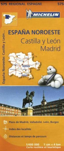 575  Castilla y Leon/Madrid | Michelin  wegenkaart, autokaart 1:400.000 9782067184275  Michelin Michelin Spanje Regionaal  Landkaarten en wegenkaarten Madrid & Midden-Spanje