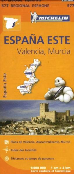577  Comunidad Valenciana/Murcia | Michelin  wegenkaart, autokaart 1:400.000 9782067184374  Michelin Michelin Spanje Regionaal  Landkaarten en wegenkaarten Murcia, Oost-Spanje