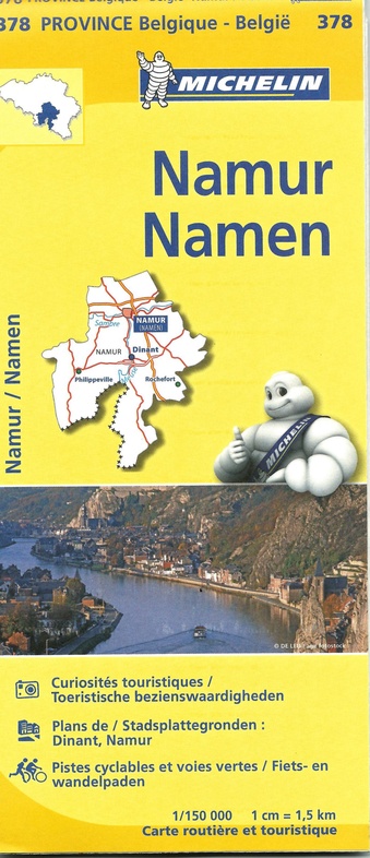 Michelin wegenkaart provincie Namen 1:150.000 9782067185357  Michelin België 1:150.000  Landkaarten en wegenkaarten Wallonië (Ardennen)