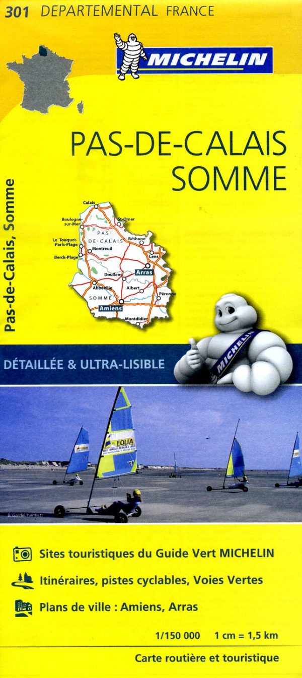 301  Pas-de-Calais, Somme | Michelin wegenkaart 1:150.000 9782067202023  Michelin Local / Departementskaarten  Landkaarten en wegenkaarten Picardie, Nord