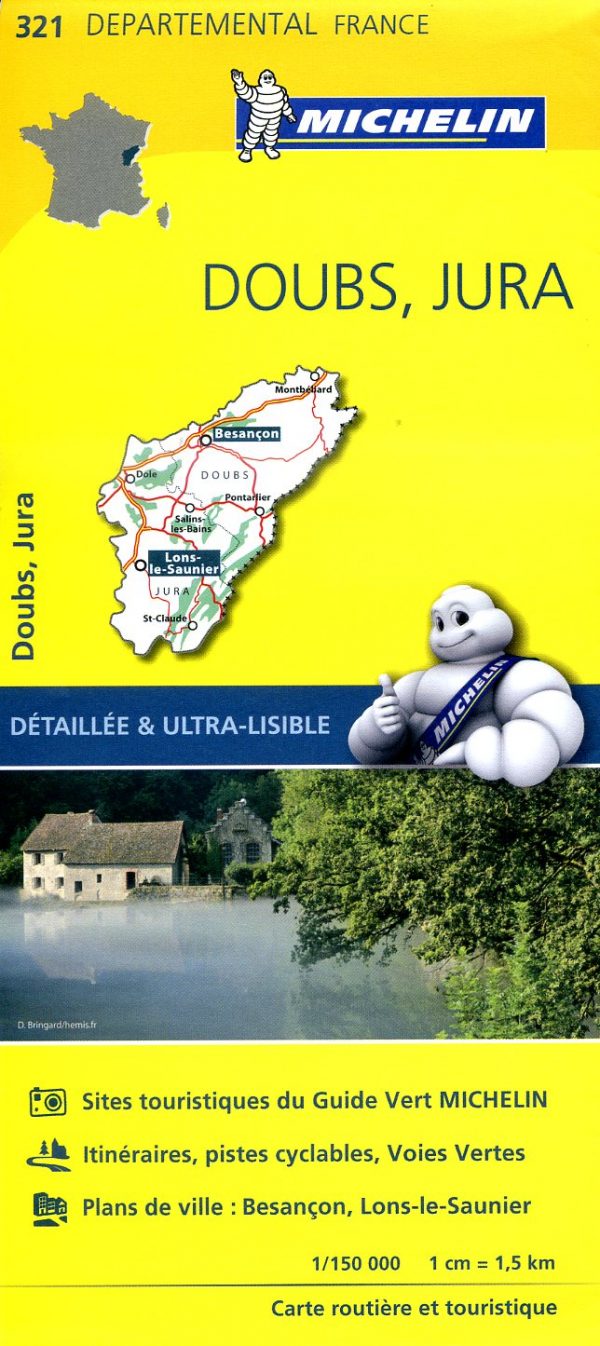 321  Doubs, Jura | Michelin wegenkaart 1:150.000 9782067202238  Michelin Local / Departementskaarten  Landkaarten en wegenkaarten Franse Jura