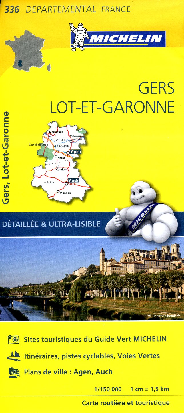 336  Gers, Lot-et-Garonne | Michelin wegenkaart 1:150.000 9782067202382  Michelin Local / Departementskaarten  Landkaarten en wegenkaarten Aquitaine, Bordeaux, Lot, Tarn, Toulouse