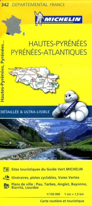 342  Hautes-Pyrénées, Pyrénées Atlantiques | Michelin wegenkaart 1:150.000 9782067202443  Michelin Local / Departementskaarten  Landkaarten en wegenkaarten Franse Pyreneeën