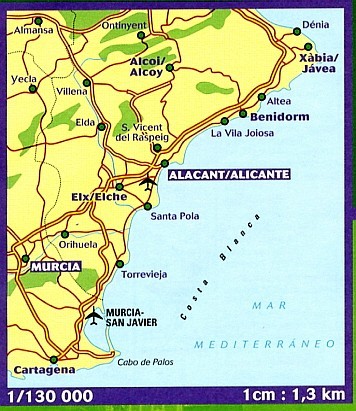 123  Costa Blanca - zoom 1:130.000 9782067217904  Michelin Michelin Spanje, Zoom  Landkaarten en wegenkaarten Costa Blanca, Costa del Azahar, Castellón