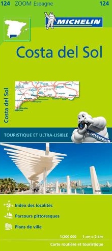 124  Costa del Sol | Michelin  wegenkaart, autokaart 1:200.000 9782067217911  Michelin Michelin Spanje, Zoom  Landkaarten en wegenkaarten Prov. Málaga & Granada, Grazalema, Sierra Nevada