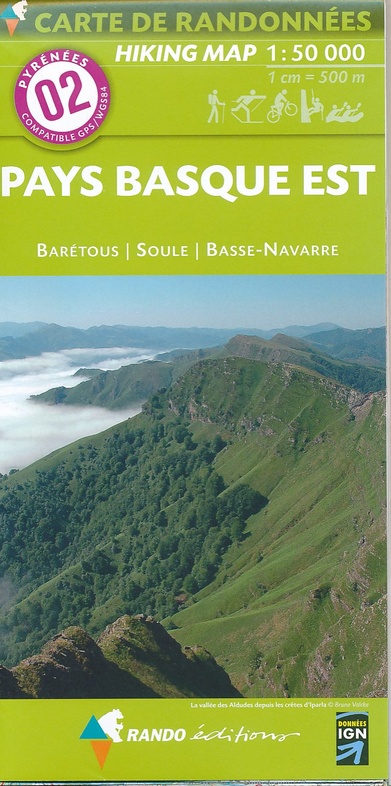 RP-02  Pays Basque Est 1:50.000 9782344007655  Rando Editions Randonnées Pyrénéennes  Wandelkaarten Baskenland, Navarra, Rioja
