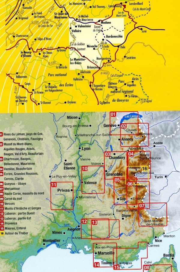 wandelkaart LB-16  Wandelkaart Autour du Thabor  | Didier Richard 1:50 000 9782723496926  Libris Éditions Didier Richard  Wandelkaarten Haute-Provence, Verdon, Var