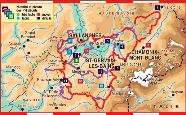 TG-044  Tour du pays du Mont Blanc | wandelgids 9782751408489  FFRP topoguides à grande randonnée  Meerdaagse wandelroutes, Wandelgidsen Mont-Blanc, Chamonix
