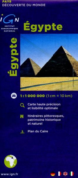 Egypte 1:1.000.000 9782758501596  IGN   Landkaarten en wegenkaarten, Stadsplattegronden Egypte