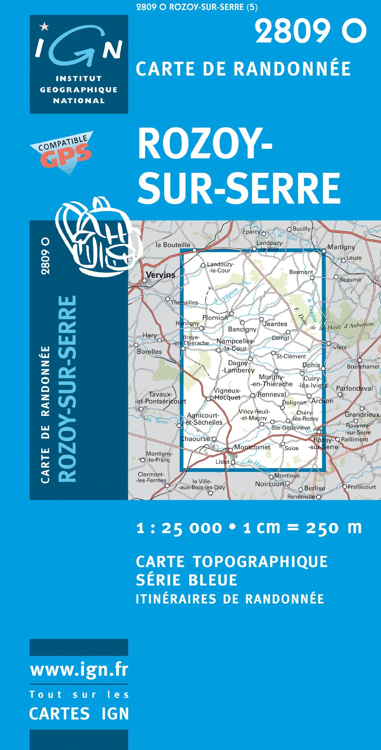 2809O Rozoy-sur-Serre 9782758509363  IGN Serie Bleue 1:25.000  Wandelkaarten Champagne, Franse Ardennen