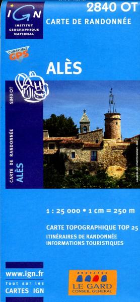 wandelkaart 2840OT Alès, La-Grand-Combe 1:25.000 9782758510291  IGN IGN 25 Cevennen & Languedoc  Wandelkaarten Cevennen, Languedoc
