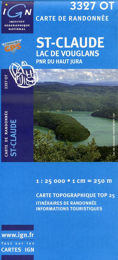 wandelkaart 3327OT St.Claude, Lac de Vouglans 1:25.000 9782758510482  IGN IGN 25 Jura (F)  Wandelkaarten Franse Jura
