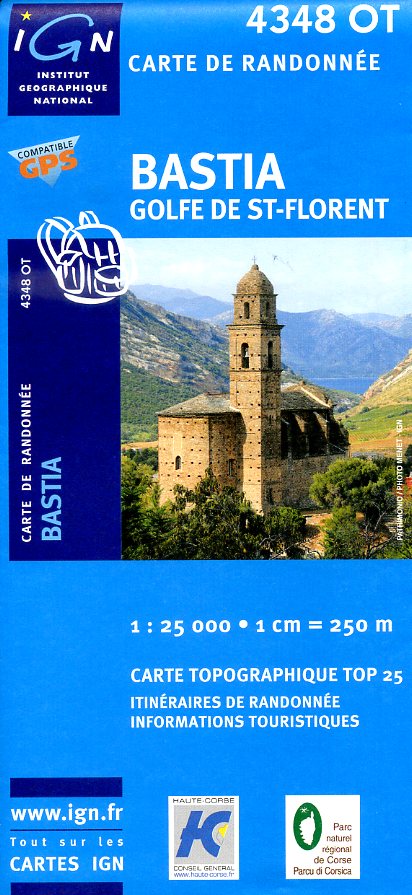 wandelkaart 4348OT Bastia, St-Florent, Murato 1:25.000 9782758514282  IGN IGN 25 Corsica  Wandelkaarten Corsica