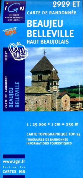 wandelkaart 2929ET La Chapelle-de-Guinchay 1:25.000 9782758516323  IGN IGN 25 Bourgogne & Morvan  Wandelkaarten Bourgogne