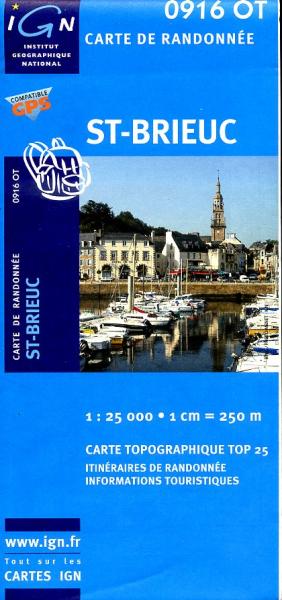 wandelkaart 0916OT St-Brieuc, Plouha, Binic 1:25.000 9782758518044  IGN IGN 25 Bretagne  Wandelkaarten Bretagne