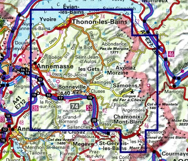 Entre Leman et Mont-Blanc 1:75.000 9782758526520  IGN   Landkaarten en wegenkaarten, Wandelkaarten Mont Blanc, Chamonix, Haute-Savoie