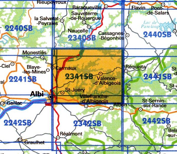 wandelkaart 2341-SB Carmaux 1:25.000 9782758533306  IGN IGN 25 Lot, Tarn, Aveyron  Wandelkaarten Lot, Tarn, Toulouse