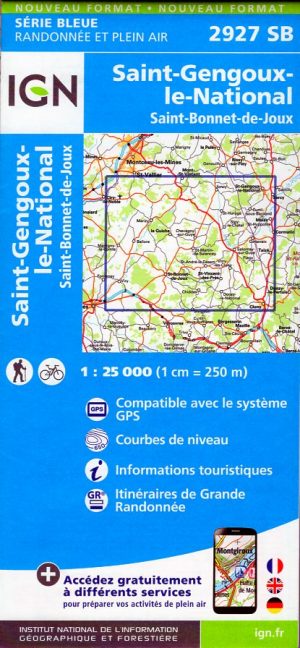 wandelkaart 2927-SB St-Gengoux-le-National 1:25.000 9782758535638  IGN IGN 25 Bourgogne & Morvan  Wandelkaarten Bourgogne