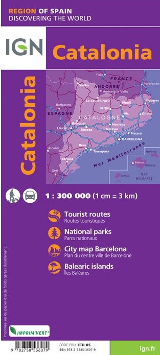 Catalonia (Cataluña) 1:300.000 9782758536079  IGN   Landkaarten en wegenkaarten Catalonië