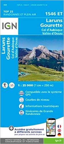 wandelkaart 1546ET Laruns, Col d'Aubisque 1:25.000 9782758538790  IGN IGN 25 Franse Pyreneeën  Wandelkaarten Franse Pyreneeën