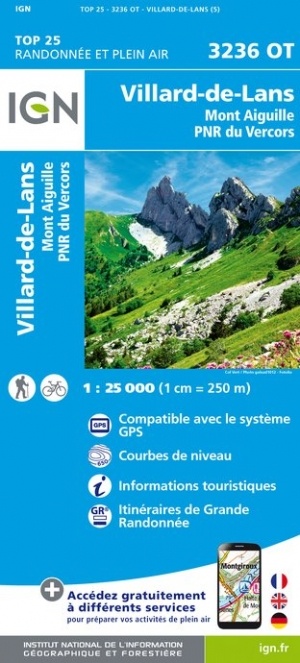 wandelkaart 3236OT Villard-de-Lans, Vercors 1:25.000 9782758538899  IGN IGN 25 Franse Alpen/ Nrd.helft  Wandelkaarten Franse Alpen: noord