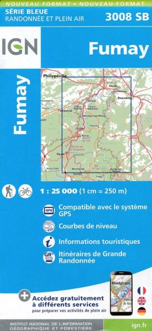 wandelkaart 3008-SB Fumay, Monthermé 1:25.000 9782758539650  IGN IGN 25 Champagne / Ardennes  Wandelkaarten Champagne, Franse Ardennen