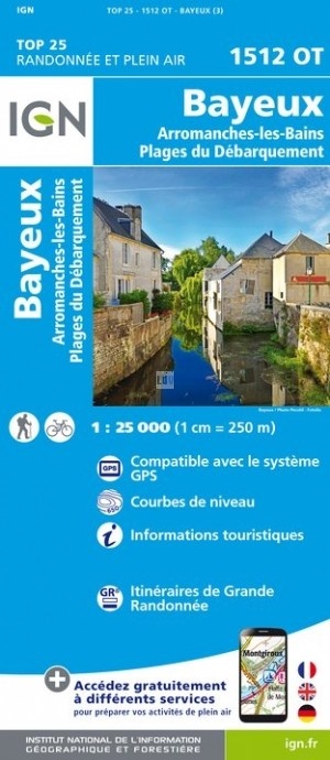 wandelkaart 1512OT Bayeux, Port-en-Bessin 1:25.000 9782758540960  IGN IGN 25 Normandië  Wandelkaarten Normandië