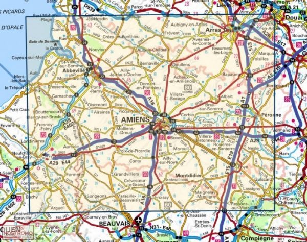 SV-103  Amiens, Arras | omgevingskaart / fietskaart 1:100.000 9782758543565  IGN Série Verte 1:100.000  Fietskaarten, Landkaarten en wegenkaarten Champagne, Franse Ardennen, Picardie, Nord