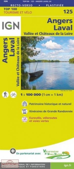 SV-125  Angers, Laval | omgevingskaart / fietskaart 1:100.000 9782758543718  IGN Série Verte 1:100.000  Fietskaarten, Landkaarten en wegenkaarten Loire & Centre