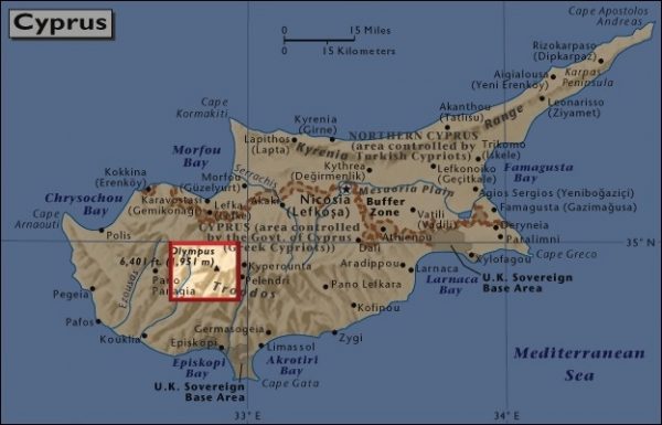 Troodos 1:25.000 9783000470851  Kartographos wandelkaarten Cyprus  Wandelkaarten Cyprus