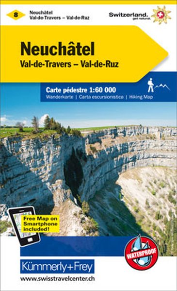 KFW-08   Val de Travers, Neuchâtel | wandelkaart / overzichtskaart 9783259022085  Kümmerly & Frey KFW 1:60.000  Wandelkaarten Jura, Genève, Vaud