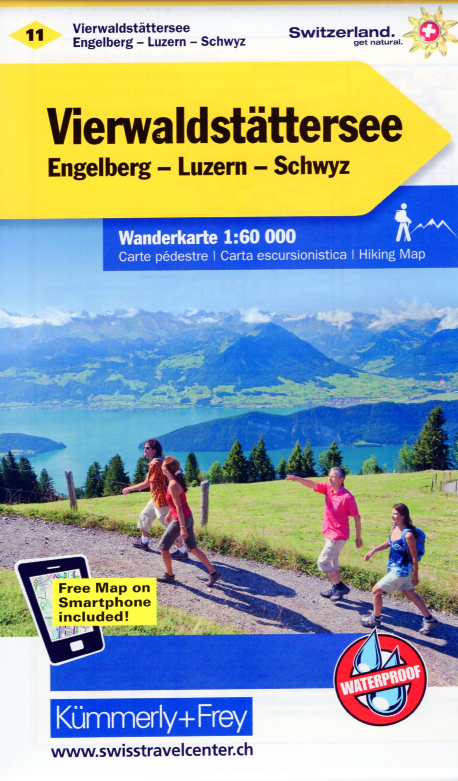 KFW-11  Vierwaldstättersee | wandelkaart / overzichtskaart 9783259022115  Kümmerly & Frey KFW 1:60.000  Wandelkaarten Midden- en Oost-Zwitserland