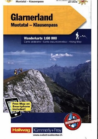 KFW-12  Glarnerland, Walensee | wandelkaart / overzichtskaart 9783259022122  Kümmerly & Frey KFW 1:60.000  Wandelkaarten Midden- en Oost-Zwitserland