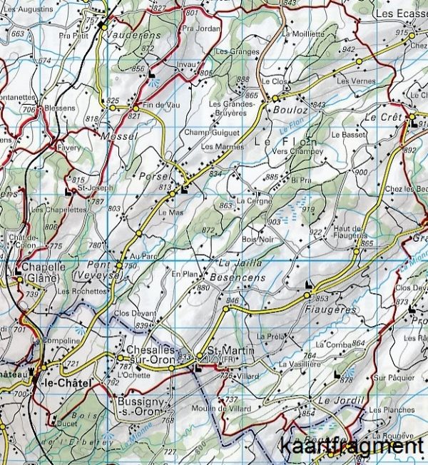 KFW-16  Gruyère, Moléson | wandelkaart / overzichtskaart 9783259022160  Kümmerly & Frey KFW 1:60.000  Wandelkaarten Jura, Genève, Vaud