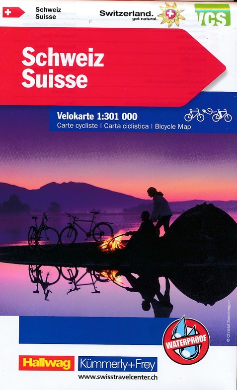 Velo-Reisekarte Schweiz 1:301.000 fietskaart Zwitserland 9783259024003  Kümmerly & Frey   Fietskaarten Zwitserland