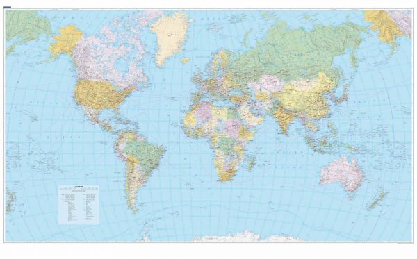 [12] Wereldkaart Staatkundig 1:23m. 9783259940044  Kümmerly & Frey   Wandkaarten Wereld als geheel