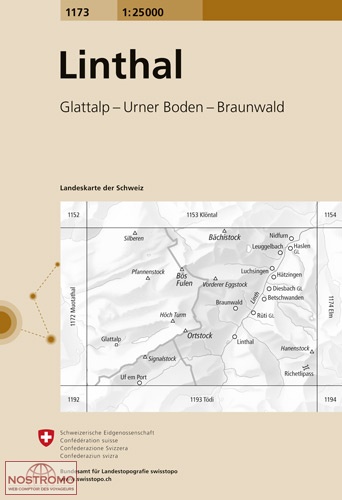 topografische wandelkaart CH-1173  Linthal [2016] 9783302011738  Bundesamt / Swisstopo LKS 1:25.000 Midden/Oost-Zw.  Wandelkaarten Midden- en Oost-Zwitserland