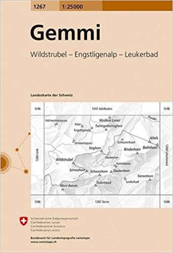topografische wandelkaart CH-1267 Gemmi, Gemmipass [2018] 9783302012674  Bundesamt / Swisstopo LKS 1:25.000 Berner Oberland  Wandelkaarten Berner Oberland, Wallis