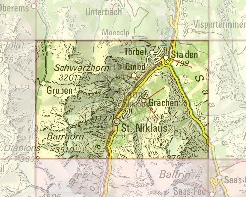topografische wandelkaart CH-1308  St.Niklaus [2019] 9783302013084  Bundesamt / Swisstopo LKS 1:25.000 Wallis  Wandelkaarten Oberwallis