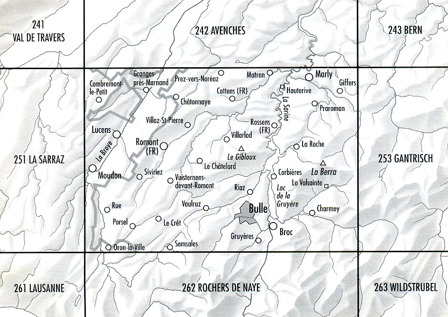 topografische wandelkaart 252T Bulle [2007] 9783302302522  Bundesamt T-serie 1:50.000  Wandelkaarten Jura, Genève, Vaud
