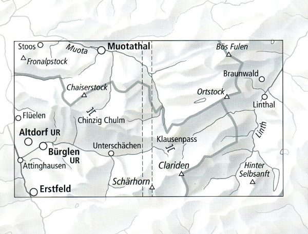 3313T Klausenpass | wandelkaart 1:33.333 9783302333137  Bundesamt / Swisstopo Wanderkarten 1:33.333  Wandelkaarten Midden- en Oost-Zwitserland