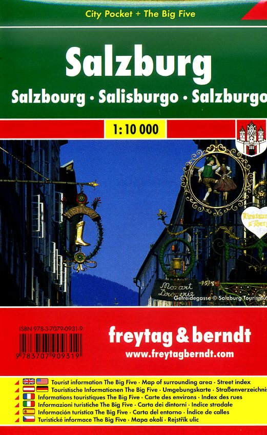 Salzburg 1:10.000 | stadsplattegrond 9783707909319  Freytag & Berndt Compact plattegrond  Stadsplattegronden Salzburger Land & Stiermarken